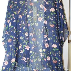Navy Chiffon Kimono
